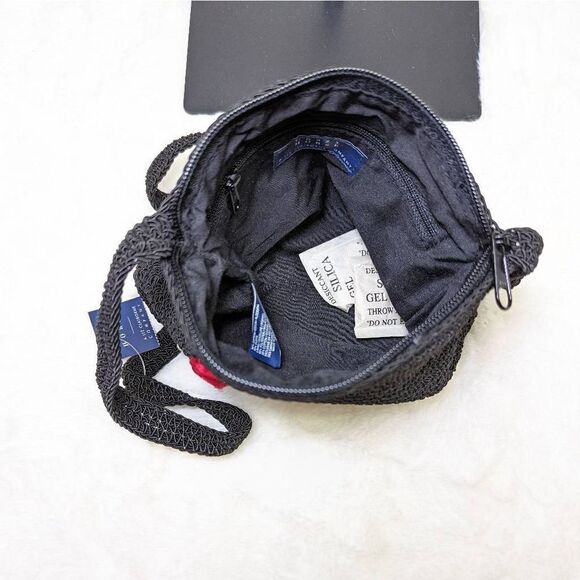 Crazy Horse by Liz Claiborne Women's Rose Handbag Black Size 6"x8" NWT - Picture 9 of 10